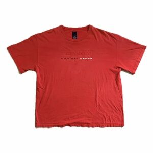 Vintage 90s Tommy Jeans Red Spellout Crewneck Logo T‑Shirt — Size XL